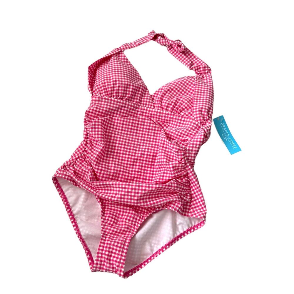 Draper‎ James NWT Gingham Halter Obe Piece Swimsuit
